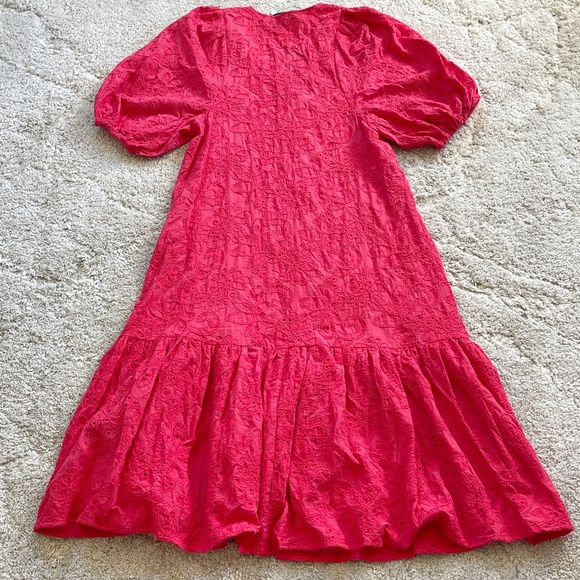 NEW Zara Pink Floral Midi Dress Size Small - Picture 6 of 13